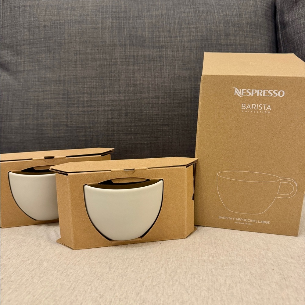 Nespresso Cappuccino Large Set of Two Cups new in box